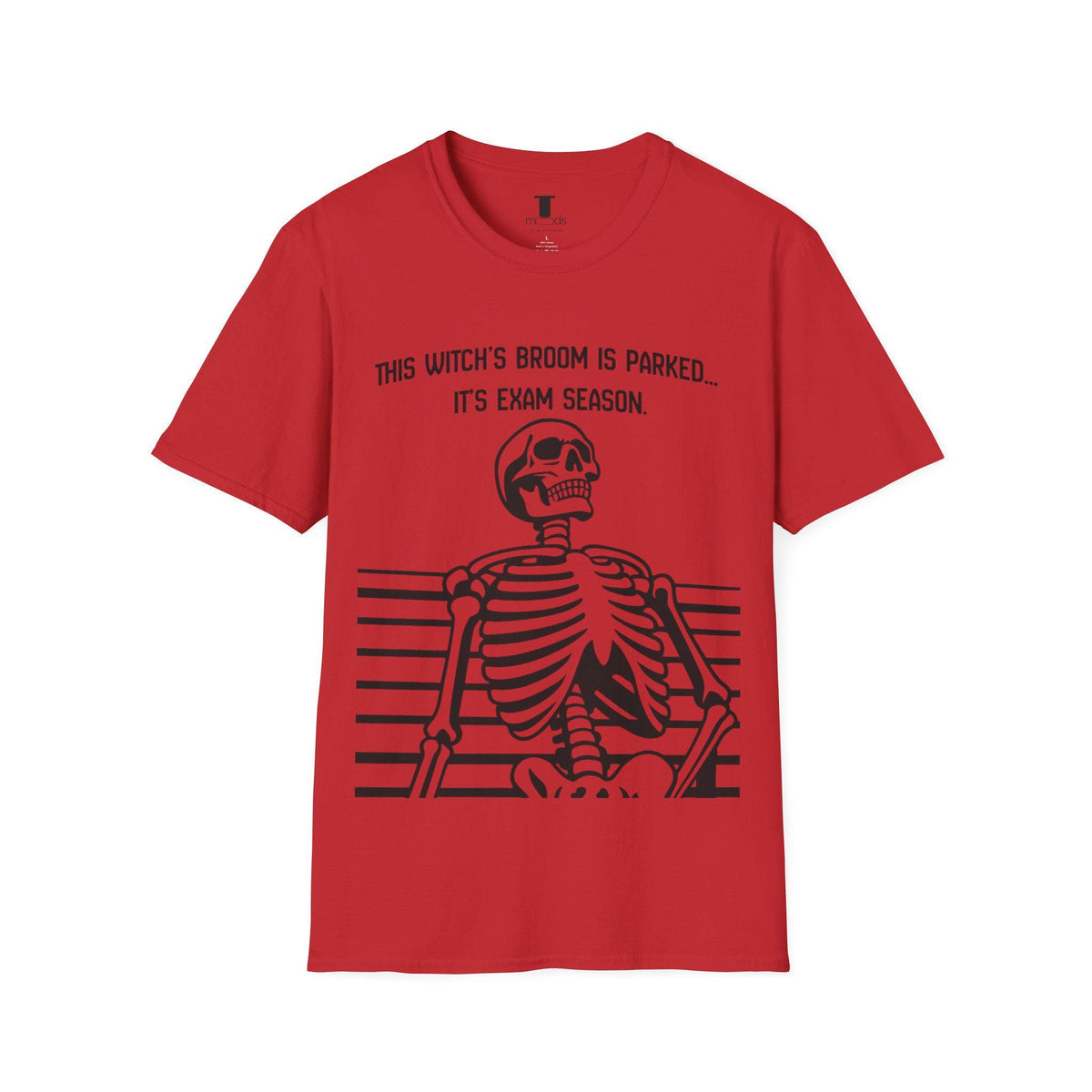 Funny Skeleton Exam Season T-Shirt - Unisex Softstyle Tee