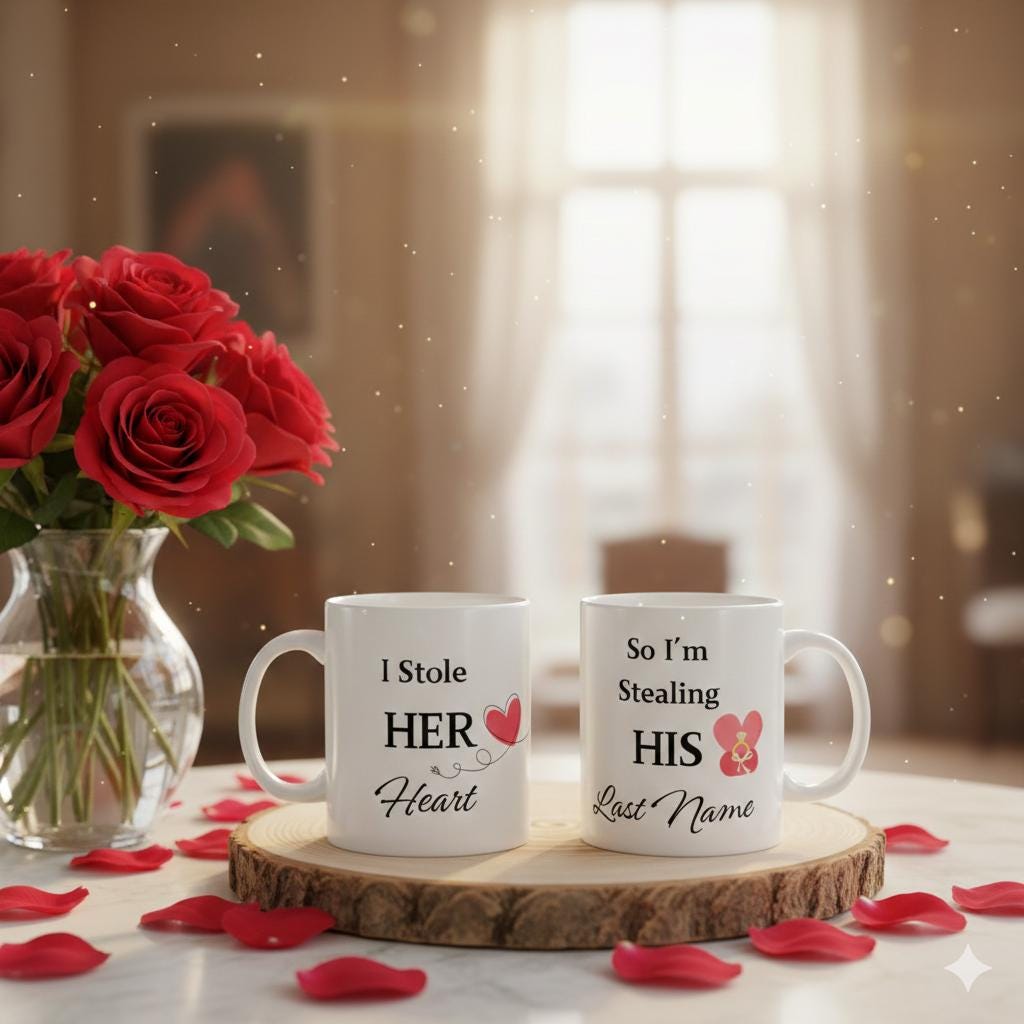 Single Valentine Mug , Stole Her Heart So I m Stealing His Last Name ,Wedding Gift Mug,Love Mug, Funny Mug