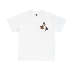 Ghost & Cat Halloween T-Shirt: Spooky Trick or Treat Tee