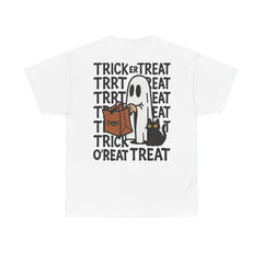 Ghost & Cat Halloween T-Shirt: Spooky Trick or Treat Tee