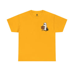 Ghost & Cat Halloween T-Shirt: Spooky Trick or Treat Tee