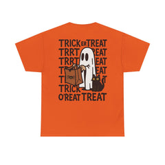 Ghost & Cat Halloween T-Shirt: Spooky Trick or Treat Tee