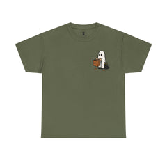 Ghost & Cat Halloween T-Shirt: Spooky Trick or Treat Tee
