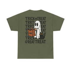 Ghost & Cat Halloween T-Shirt: Spooky Trick or Treat Tee