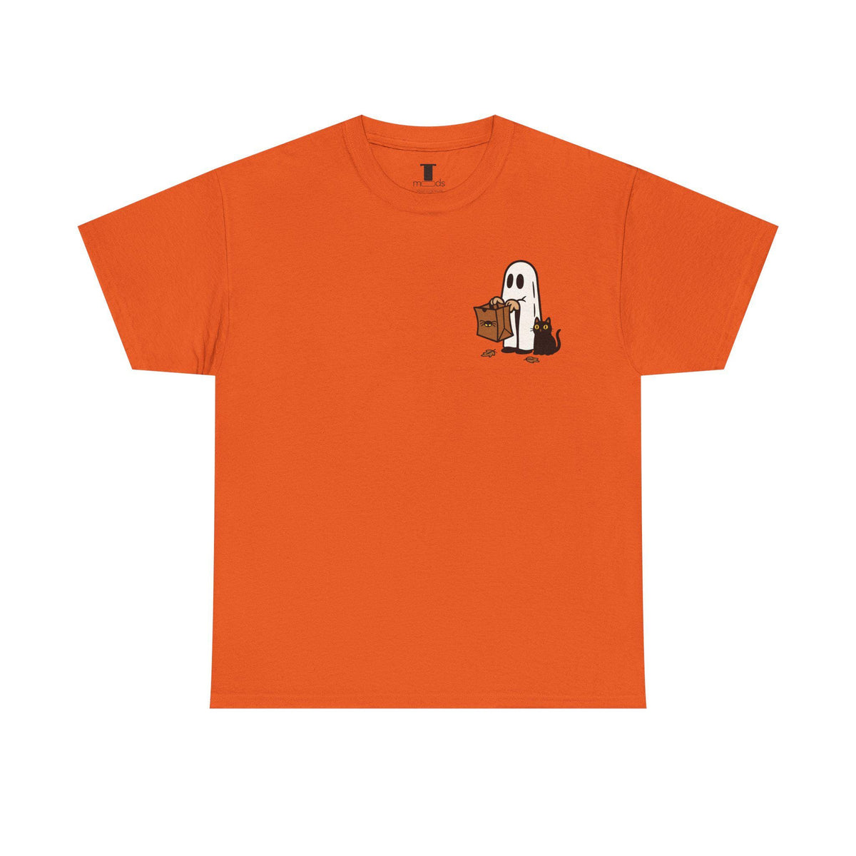 Ghost & Cat Halloween T-Shirt: Spooky Trick or Treat Tee