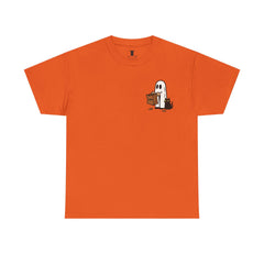 Ghost & Cat Halloween T-Shirt: Spooky Trick or Treat Tee
