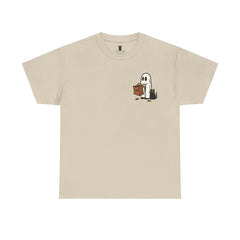 Ghost & Cat Halloween T-Shirt: Spooky Trick or Treat Tee