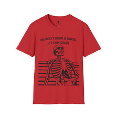 Funny Skeleton Exam Season T-Shirt - Unisex Softstyle Tee