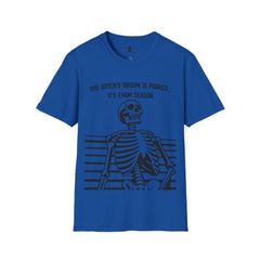 Funny Skeleton Exam Season T-Shirt - Unisex Softstyle Tee