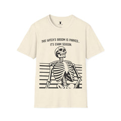 Funny Skeleton Exam Season T-Shirt - Unisex Softstyle Tee