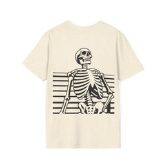 Funny Skeleton Exam Season T-Shirt - Unisex Softstyle Tee