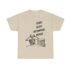 Funny Halloween Skeleton T-Shirt: Study, Sleep, Decompose