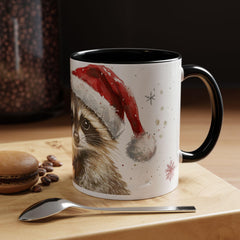 Santa Raccoon Coffee Mug - Festive Christmas Animal Lover Gift