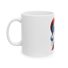 Reindeer Letter X Christmas Mug | Holiday Santa Hat Initial Mug 11 oz