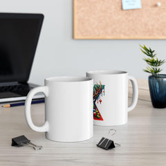Reindeer Letter X Christmas Mug | Holiday Santa Hat Initial Mug 11 oz