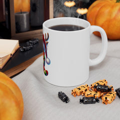 Holiday Reindeer Letter Q Mug | Christmas Ceramic Mug 11 oz