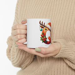 Holiday Reindeer Letter Q Mug | Christmas Ceramic Mug 11 oz