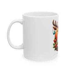 Holiday Reindeer Letter Q Mug | Christmas Ceramic Mug 11 oz
