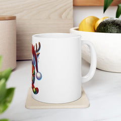 Holiday Reindeer Letter Q Mug | Christmas Ceramic Mug 11 oz