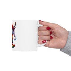 Holiday Reindeer Letter Q Mug | Christmas Ceramic Mug 11 oz