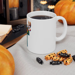 Reindeer Letter T Christmas Mug | Ceramic Coffee Cup 11 oz