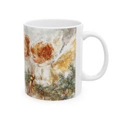 Vintage Christmas Angel Illustration Mug | Ceramic Coffee Cup 11 oz Kids gift