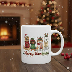 Merry Woofmas Dogs Mug | Christmas Dogs Ceramic Mug 11oz . Dog Mom