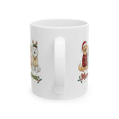 Merry Woofmas Dogs Mug | Christmas Dogs Ceramic Mug 11oz . Dog Mom
