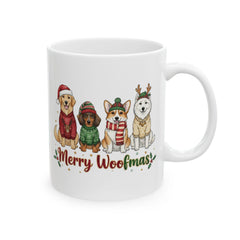 Merry Woofmas Dogs Mug | Christmas Dogs Ceramic Mug 11oz . Dog Mom