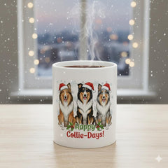 Happy Collie-Days! Collie Christmas Mug | Ceramic Coffee Cup 11 oz