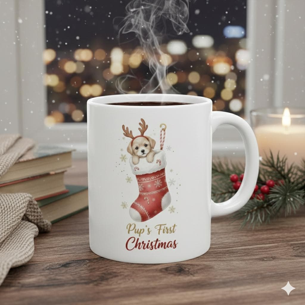 Pup's First Christmas Mug | Ceramic Coffee Cup 11oz