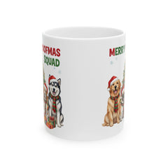 Merry Woofmas Squad Mug | Christmas Dogs Ceramic Coffee Cup 11 oz