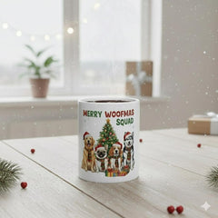 Merry Woofmas Squad Mug | Christmas Dogs Ceramic Coffee Cup 11 oz