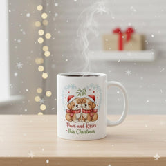 Paws and Kisses This Christmas Ceramic Mug | Cute Puppies Holiday Mug 11 oz
