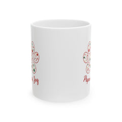 Paw Print Christmas Mug Pawmas Joy Ceramic Mug | Holiday Dog Lover Mug 11 oz