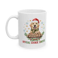 Golden Retriever with Santa Hat Official Cookie Sniffer Mug | Christmas 11 oz