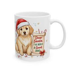 Golden Retriever Puppy in Santa Hat Mug 11 oz