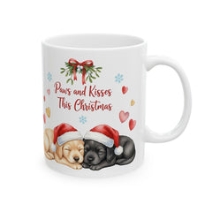 Paws and Kisses This Christmas Mug | Cute Sleeping Puppies Holiday Mug 11 oz