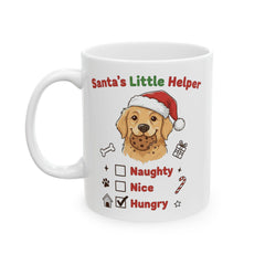 Santa's Little Helper Golden Retriever Mug | Christmas Dog Coffee Cup
