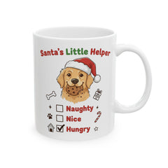 Santa's Little Helper Golden Retriever Mug | Christmas Dog Coffee Cup