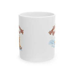 Cute Shiba Inu Surfing Mug | Dog Surf Cartoon Coffee Cup