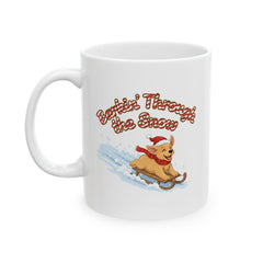 Cute Shiba Inu Surfing Mug | Dog Surf Cartoon Coffee Cup