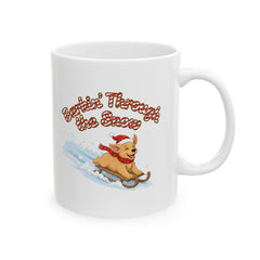 Cute Shiba Inu Surfing Mug | Dog Surf Cartoon Coffee Cup