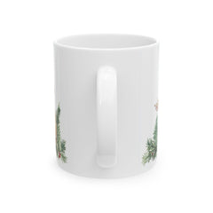 Christmas Stocking with Candy Canes Mug | Holiday Deer & Ornaments 11 oz