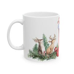 Christmas Stocking with Candy Canes Mug | Holiday Deer & Ornaments 11 oz