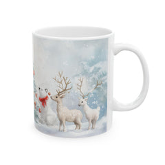 Snowy Christmas Tree with Polar Bears Mug | Ceramic Christmas Mug 11 oz