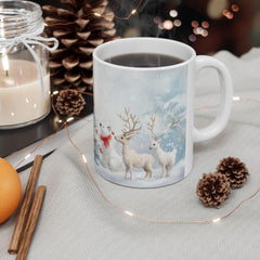 Snowy Christmas Tree with Polar Bears Mug | Ceramic Christmas Mug 11 oz