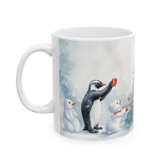 Snowy Christmas Tree with Polar Bears Mug | Ceramic Christmas Mug 11 oz