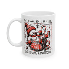 I'm Fine Just Hibernating Bear Mug | Winter Holiday Ceramic Coffee Cup 11 oz
