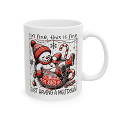 I'm Fine Just Hibernating Bear Mug | Winter Holiday Ceramic Coffee Cup 11 oz